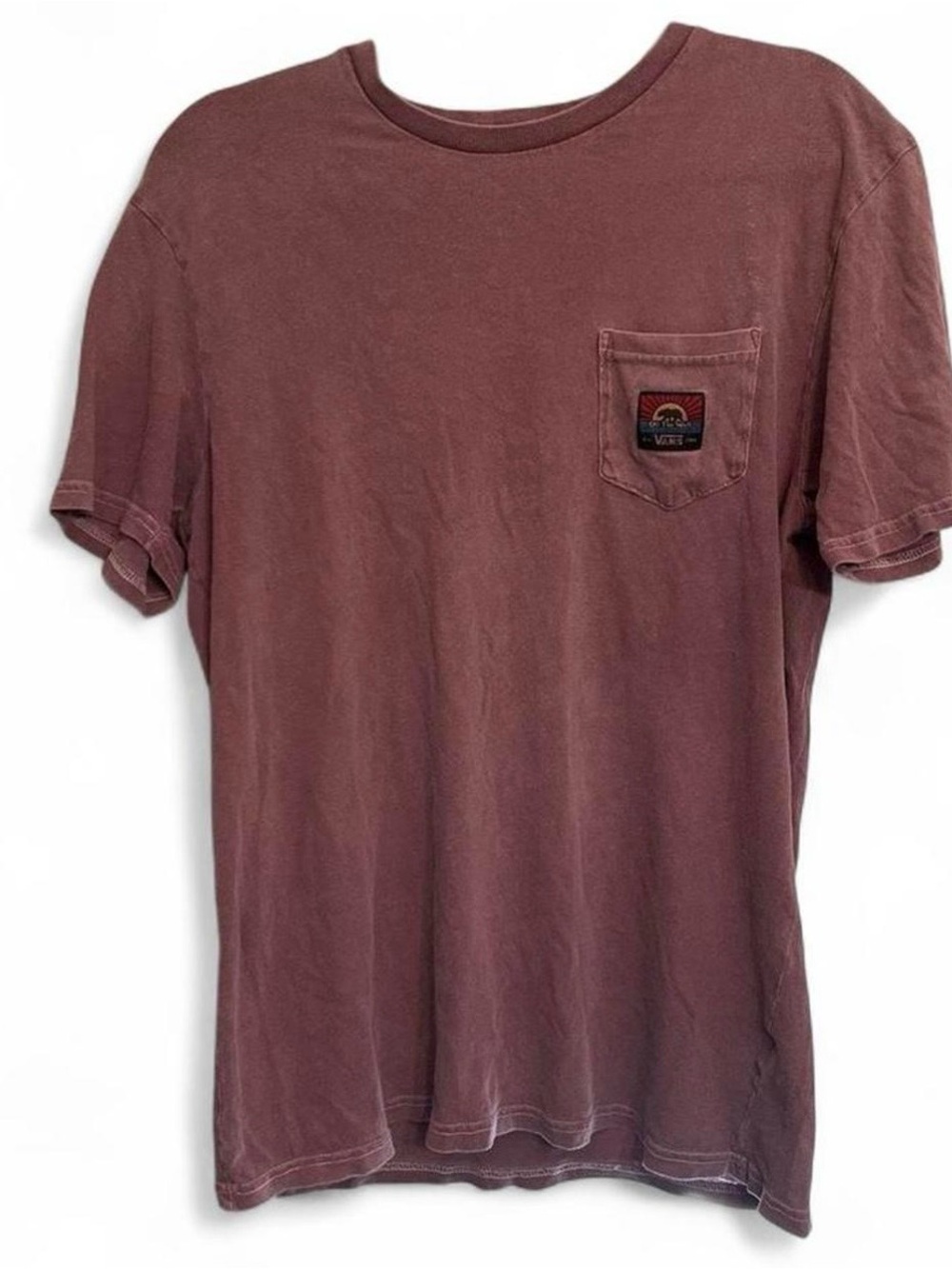 Vans Of the Wall Purple Pocket Tee - Large - Vintage Style Sun Graphic Bear